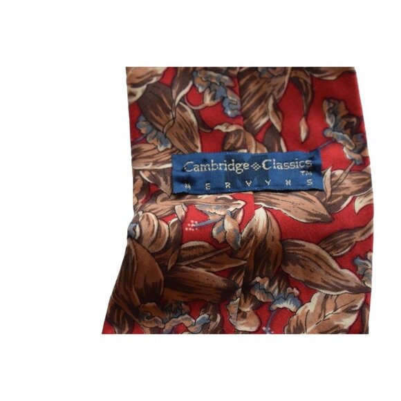 Men's Vintage Cambridge Classics Mervyns Red Hawaiian Print Silk  Neck Tie - Picture 2 of 3
